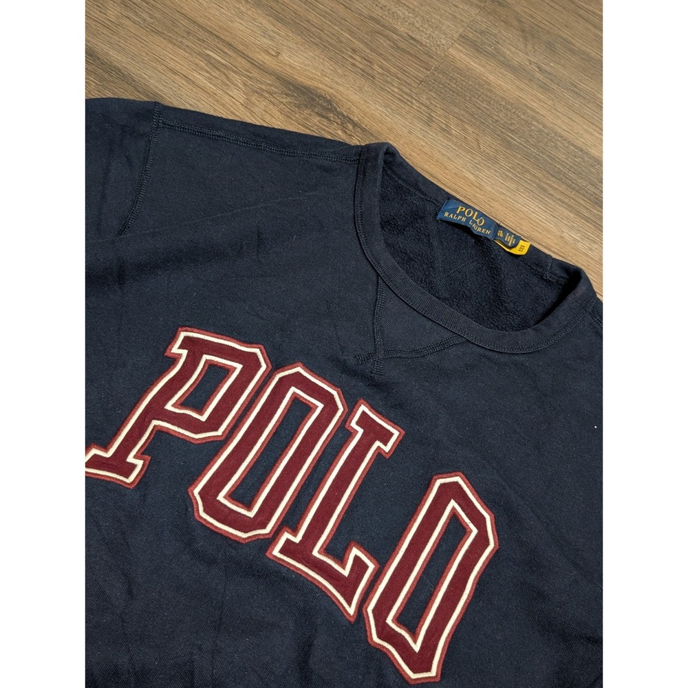 Polo‎ Ralph Lauren Mens XL Navy Blue Varsity Graphic Logo Crewneck Sweatshirt - Picture 3 of 6